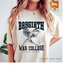 basgiath war college comfort shirt, fourth wing shirt, dragon rider violet sorrengail xaden riorson fantasy bookish, the