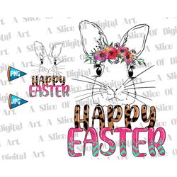 happy easter bunny leopard png jpg leopard bunny, happy easter leopard pattern rabbit, girl easter sublimation printable