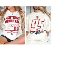 retro lightning mcqueen number back shirt, disney cars shirt, lightning mcqueen comfort colors shirt, pixar cars shirt,