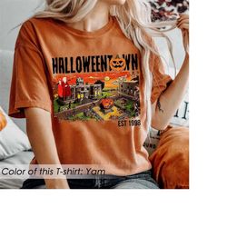 vintage halloween town est 1998 comfort shirt, disney halloween shirt, 2023 halloween party shirt, fall pumpkin shirt, h