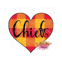 chiefs plaid heart | ready to press | sublimation heat press design | transfer