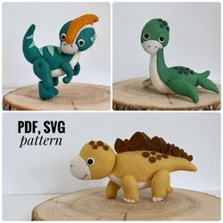 dinosaur  ornaments pattern dinosaur felt pattern pdf