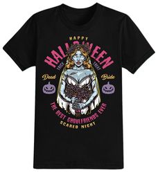 best ghoul friend halloween t-shirt for men, women & kids 100 cotton black shirt, funny scary t-shirts