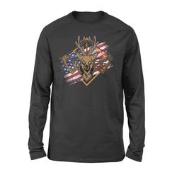 deer bow hunting us flag long sleeve &8211 gift for deer hunter &8211 fsd870