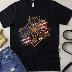 deer bow hunting us flag men t-shirt &8211 gift for deer hunter &8211 fsd870
