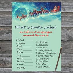 christmas party games,christmas around the world game printable,santa's sleigh fly christmas trivia game cards