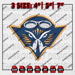 ut martin skyhawks logo embroidery file, ncaa embroidery design, ut martin skyhawks machine embroidery, ncaa