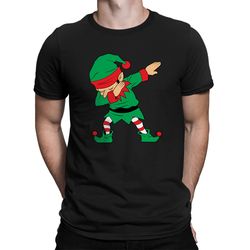 dabbing elf hit dab north pole snow christmas present top hat carrot nose coal buttons stick hands santa's friend men's