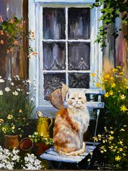 original oil painting "my beautiful cat"