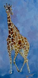 original oil painting "giraffe's portrait"