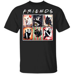 cat horror friends halloween t-shirt