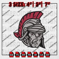 ncaa troy trojans logo embroidery file, ncaa embroidery design, troy trojans machine embroidery