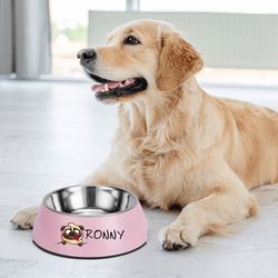 cartoon pet food bowl personalization of a pet