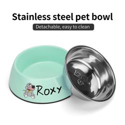 cartoon pet food bowl personalization of a pet