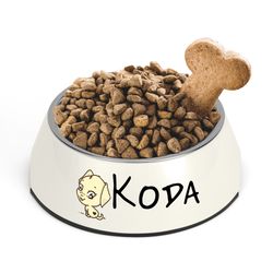 cartoon pet food bowl personalization of a pet