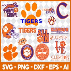 100 files svg,20 designs, clemson tigers svg file, university football svg,svg bundles/ncaa svg/instant download