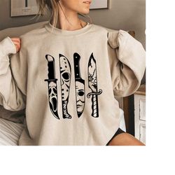 horror movie knives sweatshirt, halloween horror shirt, halloween knives crewneck, halloween movie sweatshirt, michael m