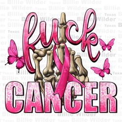 fuck cancer with butterflies png sublimation design d