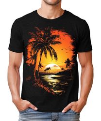 mens retro palm tree graphic tee