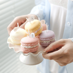 macaron scented candle photo props