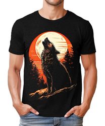 autumn moon wolf mens graphic tee premium short sleeve shirt