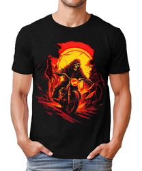 skull rider halloween mens graphic tee premium short sleeve shirt