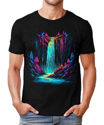 forest waterfall mens trippy graphic tees premium short sleeve shirts