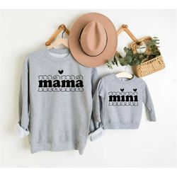 mama and mini sweatshirts,mommy and me matching shirts,mom baby toddler mother kid shirt mom and kids,mothers day