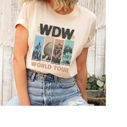 retro wdw world tour shirt, disney world shirt, disney vacation shirt, matching disney shirt, disneyland trip shirt, dis