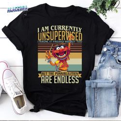 muppet show i am currently unsupervised vintage t-shirt, the muppets lover shirt, funny the muppets shirt, the muppets b