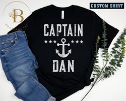 vintage captain personalized name boating t-shirt, custom name boating shirt, funny nautical shirt, captain gift, boat s