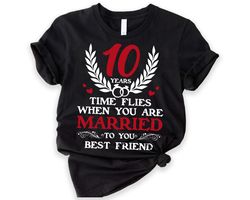 custom anniversary shirt, 10th anniversary tee, vintage 10th wedding anniversary gift, personalized anniversary shirt, g