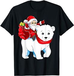 polar bear christmas santa claus merry xmas pajamas t-shirt