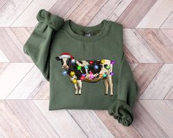 christmas sweatshirt,cute cow christmas sweatshirt,2023 merry christmas,merry christmoos,2023 happy new year,christmas g