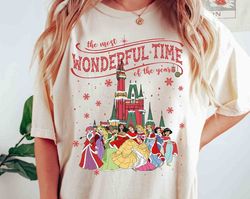 it's the most wonderful time of the years disney princess characters christmas t-shirt, cinderella aurora tee, disneylan