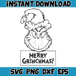 grinch svg, grinch christmas svg, grinch face svg, grinch hand svg, clipart cricut vector cut file, instant download (40