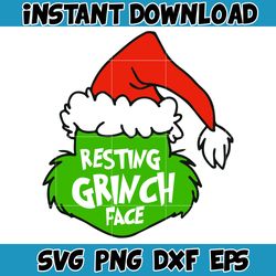 grinch svg, grinch christmas svg, grinch face svg, grinch hand svg, clipart cricut vector cut file, instant download (41