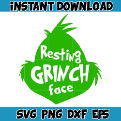 grinch svg, grinch christmas svg, grinch face svg, grinch hand svg, clipart cricut vector cut file, instant download (41