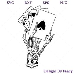 skeleton hand with cards svg, skeleton svg, poker svg