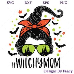 Witchy Mom SVG, Messy Bun Witch SVG, Halloween SVG