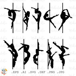 pole dancer svg, pole dancer silhouette, pole dancer stencil templates, pole dancer cricut, pole dancer dxf