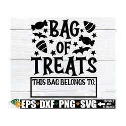 bag of treats, halloween candy tote svg, halloween candy bag svg, trick or treat bag svg, kids halloween svg, halloween