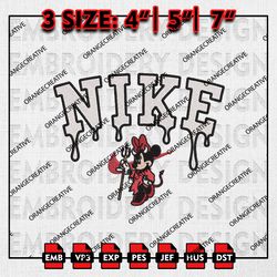 nike disneyland devil girl embroidery files, spooky halloween embroidery, minnie machine embroidery files, digital files