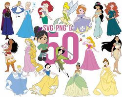 Disney Princess SVG Bundle, Frozen svg, Tangled svg, Snow White svg, Little Mermaid svg