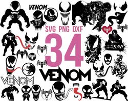 Venom Svg Bundle, Villains, Venom Svg, Spiderman Svg, Venom Silhouette