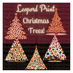 leopord christmas tree png, leopard christmas tree, leopard christmas, leopard tree sublimation, xmas leopard tree, comm