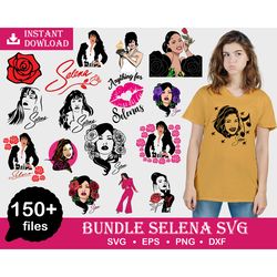 150 selena svg, selena quintanilla svg, selena silhouette, selena art, selena shirt, singer svg