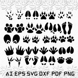 animal paw svg, animal svg, paw svg, dog, pet, svg, ai, pdf, eps, svg, dxf, png