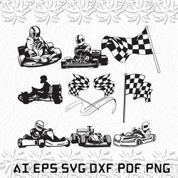 go kart racing svg, go kart racings svg, go kart svg, racing, race, svg, ai, pdf, eps, svg, dxf, png