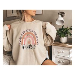 rainbow nurse sweatshirt,new nurse sweater,gifts for her,new nurse gift,nursing crewneck,nursing school shirts,nurse fri